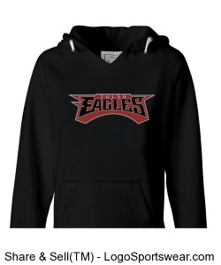 J. America Ladies Sydney Brushed V-Neck Hooded Sweatshirt Design Zoom